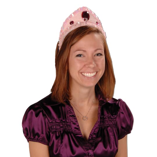 Beistle Adult Pink Plush Princess Tiara